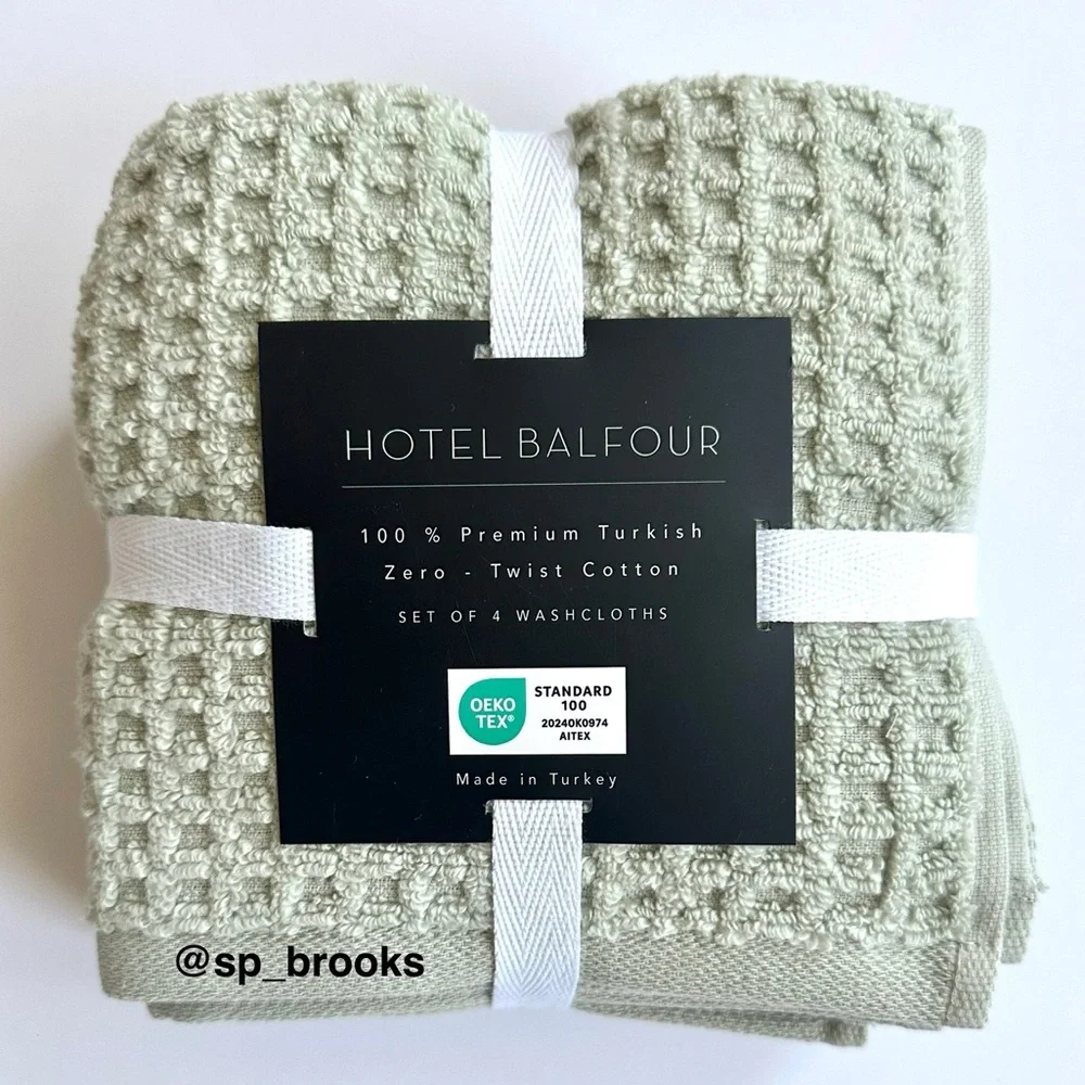 🎁Hotel Balfour Bath Towel Set - Zero Twist Cotton - 8PCS- Green Tea